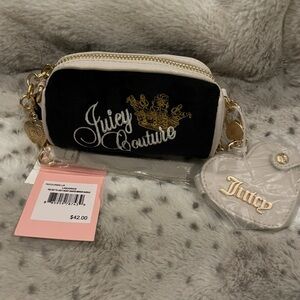 Juicy Couture Black liquorice  and Cream mini purse